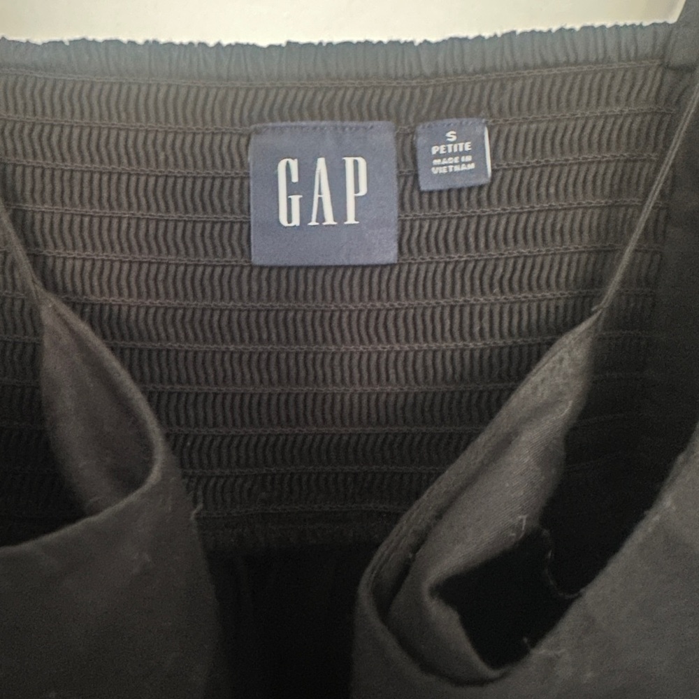 GAP Black Spaghetti Strap Sweetheart A-Line Summer Midi Dress - Picture 3 of 8